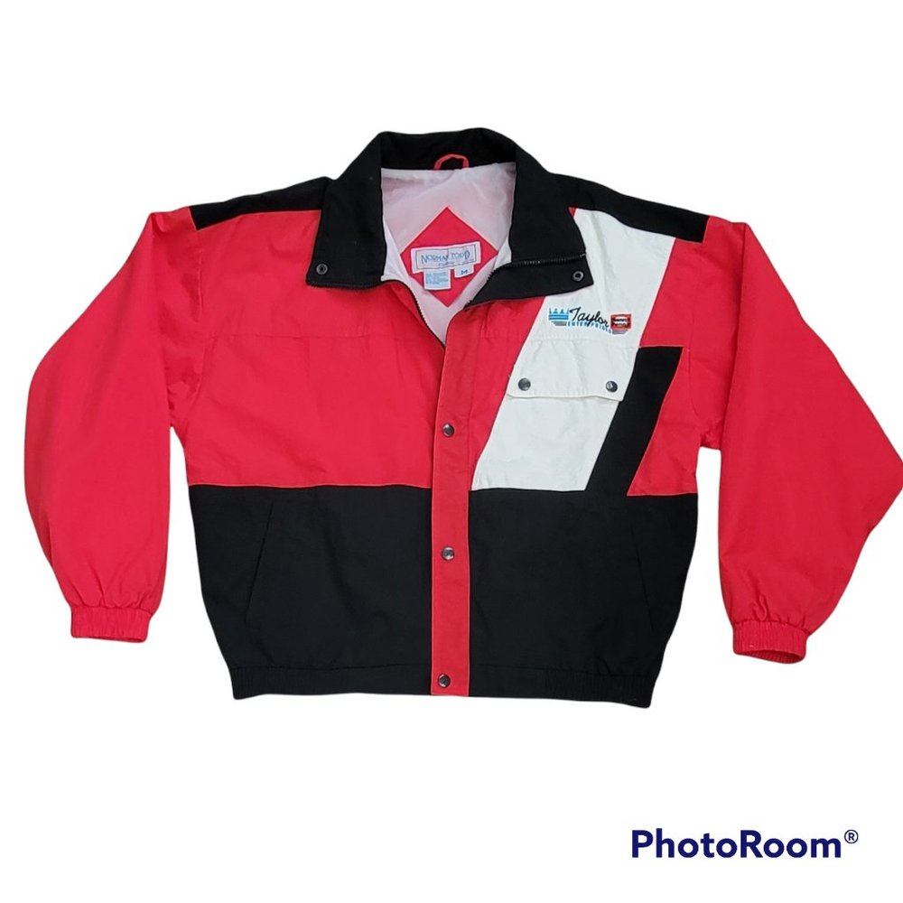 NASCAR Vintage Norman Todd Retro Racing Jacket Red White Black - Rare Find